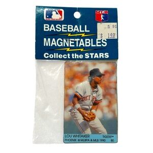 1990 MLB Detroit Tiger Lou Magnet Factory Sealed Magnetables Magnet Vintage NOS